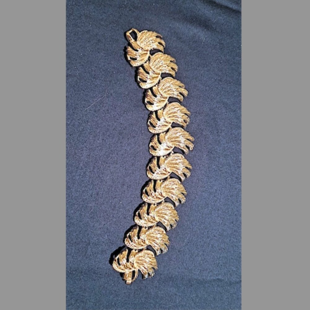 Vintage BSK Silver Tone Leaf Bracelet